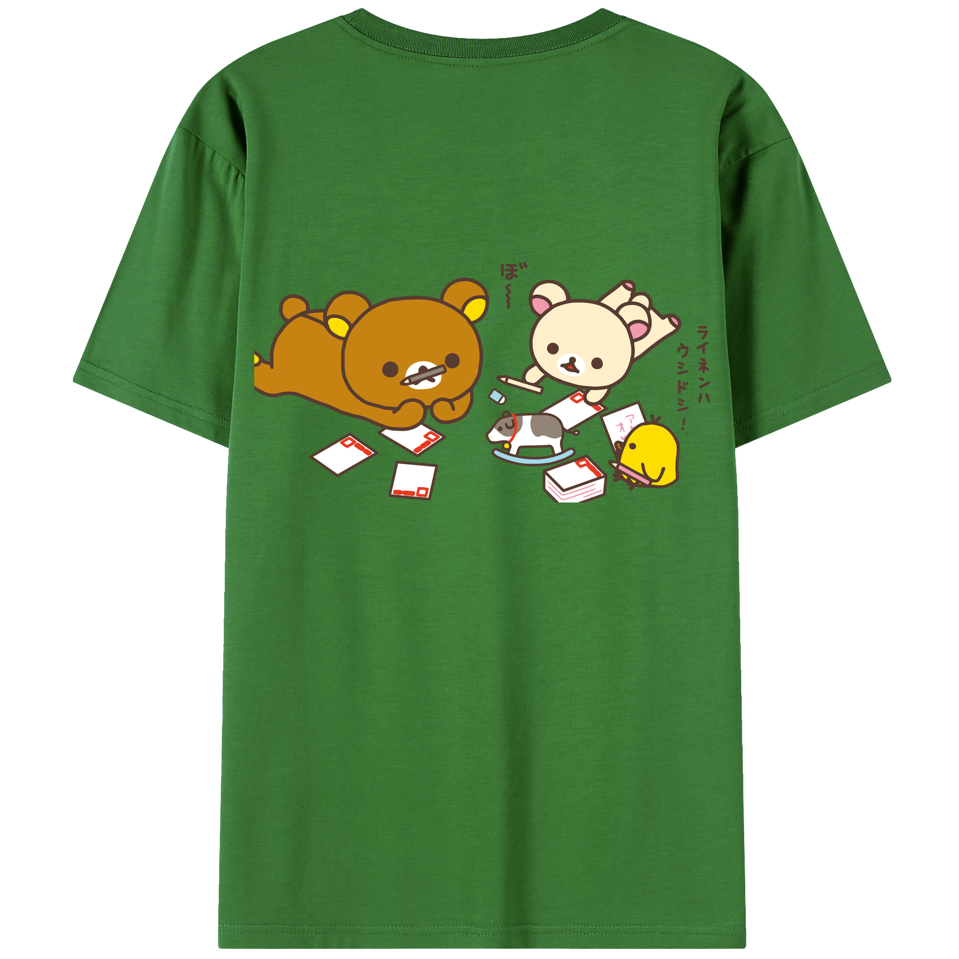 （画像用） リラックマ リラックマ キイロイトリ Rilakkuma Korilakkuma Kiiroitori レディース半袖Tシャツ(バックプリント)
